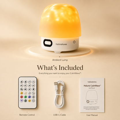 Haluna CalmWave™ — Ambient Night Light & White Noise Machine