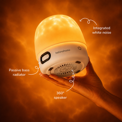 Haluna CalmWave™ — Ambient Night Light & White Noise Machine